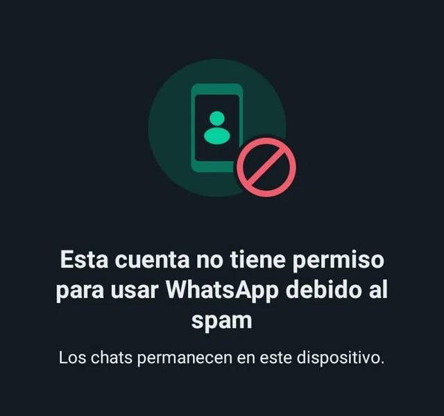 Imagen referencial de bloqueo permanente de una cuenta de WhatsApp.