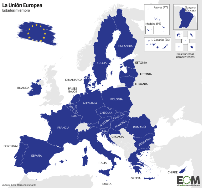 Imagen referencial del mapa de la UE.