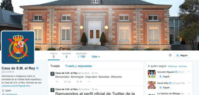 La Casa Real española abre cuenta en Twitter