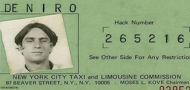 El registro de taxista de De Niro antes de su éxito en Taxi Driver