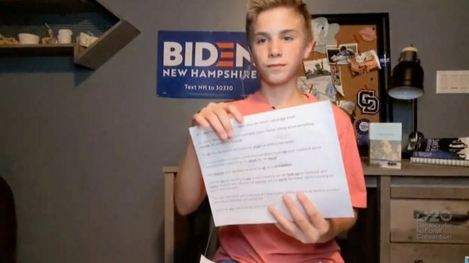 El emotivo agradecimiento de un niño tartamudo de 13 años a Joe Biden