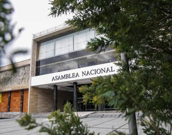 La fachada del edificio de la Asamblea Nacional, en Quito.