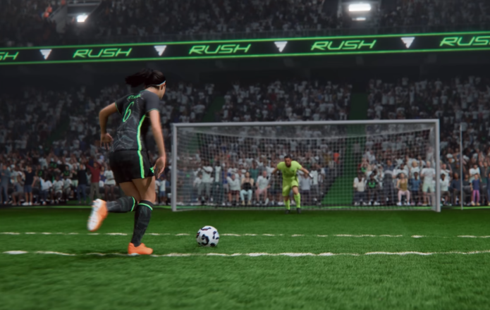 Jugadora en un partido de EA Sports FC 25