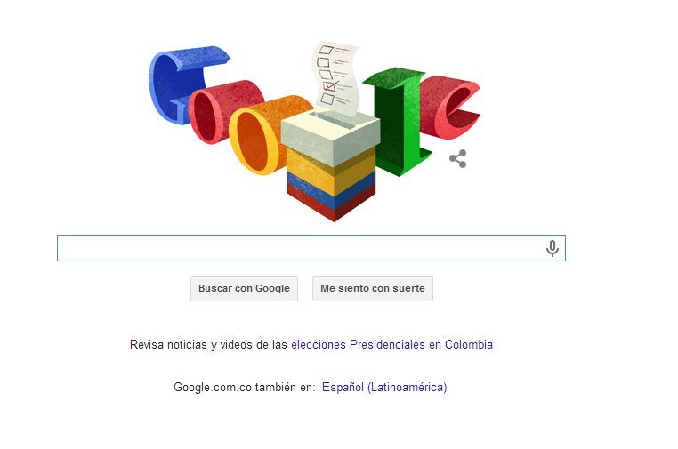 Google dedica su &quot;doodle&quot; a las elecciones colombianas