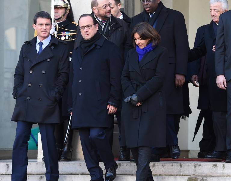 Jefes de Estado y de gobierno en manifestación de París