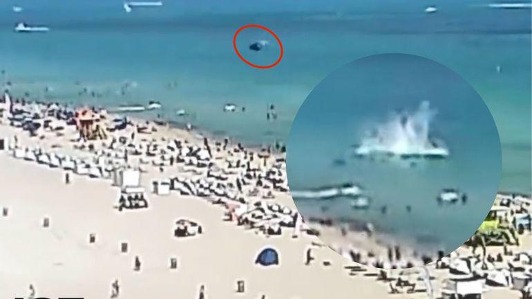 Helicóptero se estrella cerca a la playa de Miami Beach, en Florida