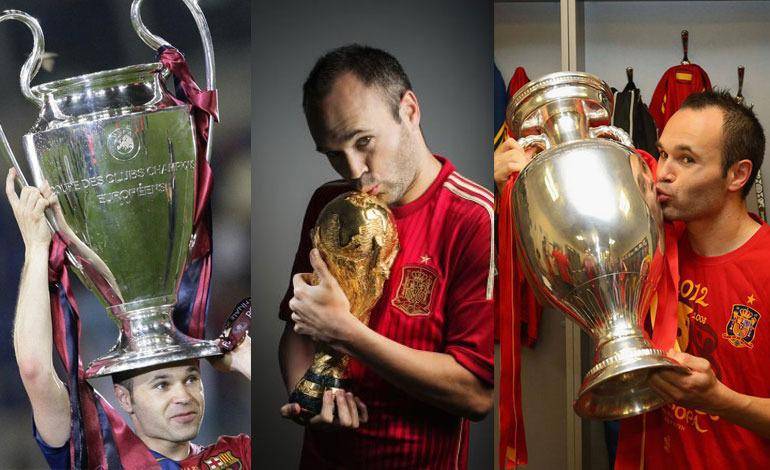 Andrés Iniesta ganó la Champions, el Mundial y la Eurocopa.