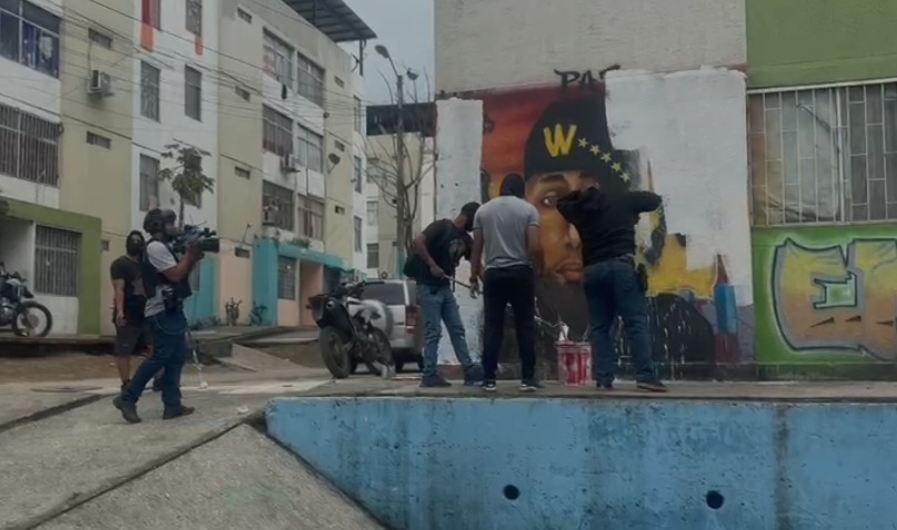 Los Tiguerones pintaban murales para marcar su territorio. Además de tigres, ponían el rostro de alias Negro Willy.