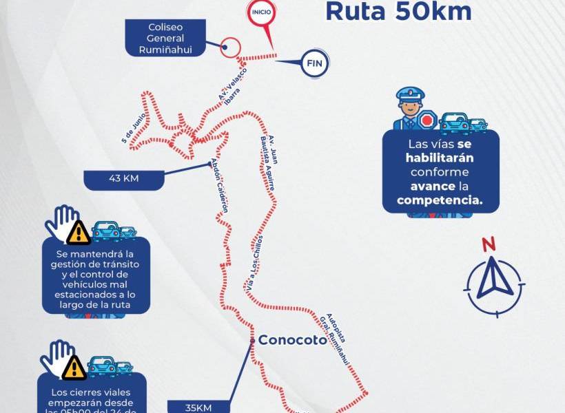 Rutas y cierres viales en Quito por el Giro de Rigo 2024