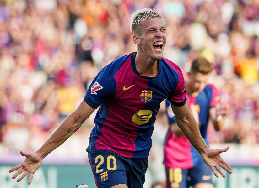 Dani Olmo registraba tres goles en tres partidos con el FC Barcelona.