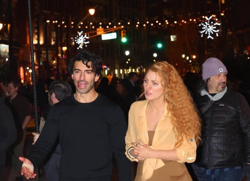 Blake Lively fue captada en un tierno momento, besando a su coprotagonista Justin Baldoni en el set de la película It It Ends with Us.