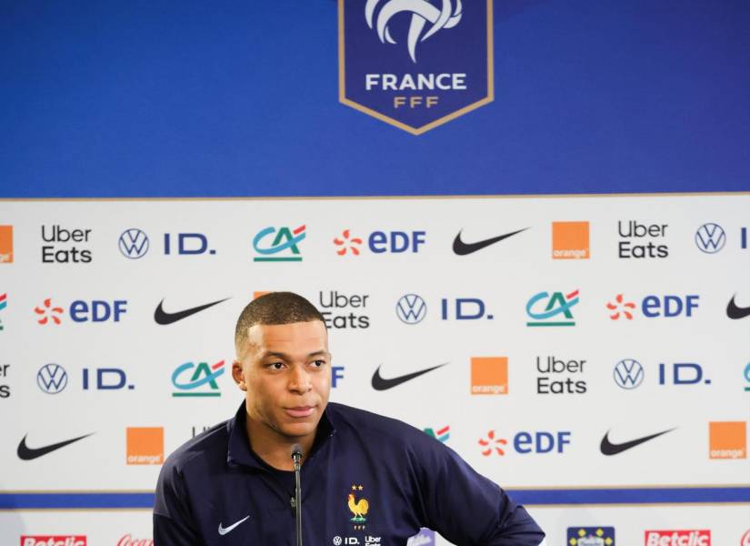 Kylian Mbappé, capitán de la selección de Francia en la rueda de prensa.