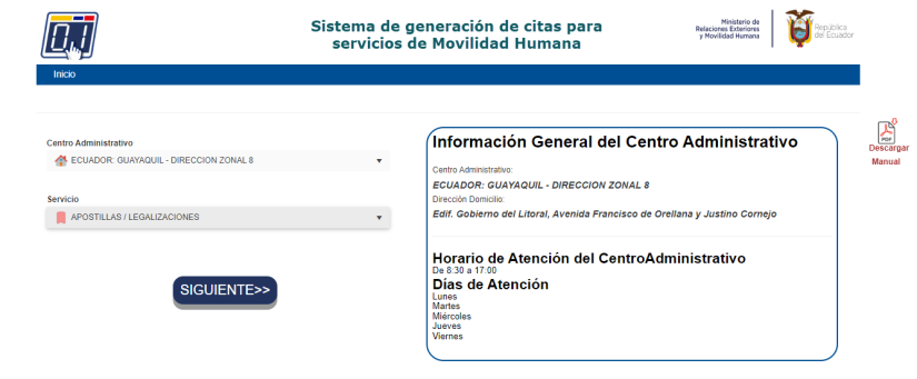 Sistema de generación de citas para servicios de Movilidad Humana.