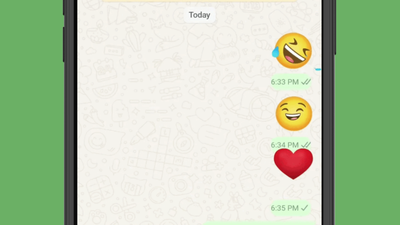 Imagen referencial de emojis animados en chat de WhatsApp.