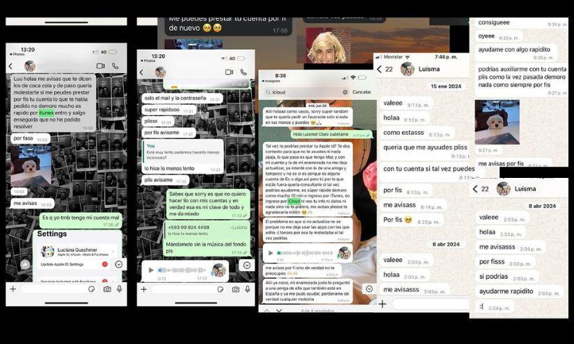 Capturas de pantalla difundidas por las denunciantes.