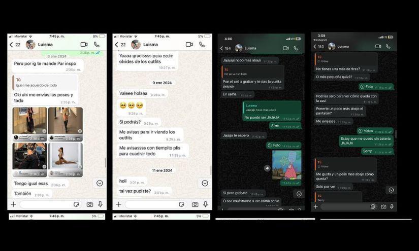 Capturas de pantalla difundidas por las denunciantes.