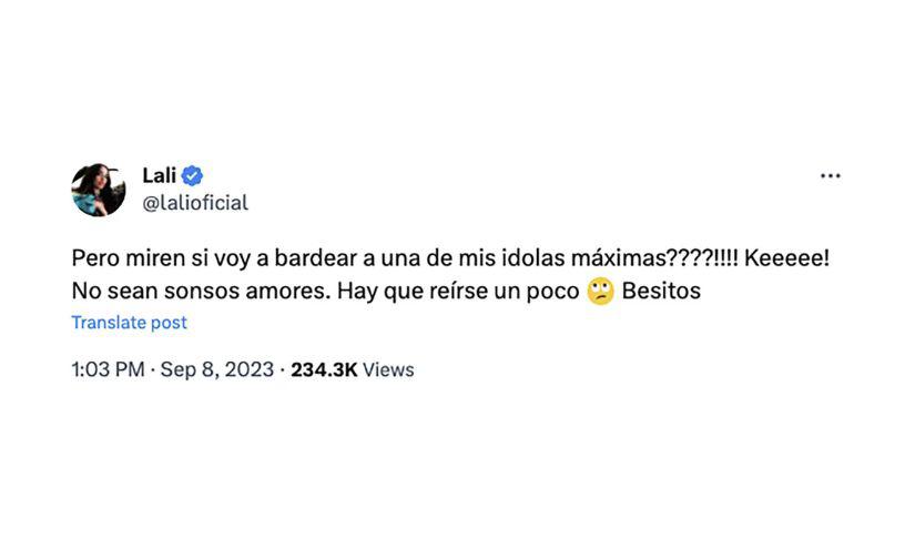 La artista argentina se pronunció en X (Twitter) para aclarar lo sucedido