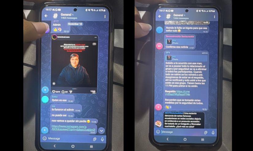 Capturas de pantalla difundidas por las denunciantes.