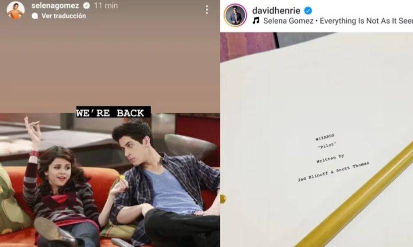 Capturas de pantalla de lo publicado por Selena Gómez y David Henrie.