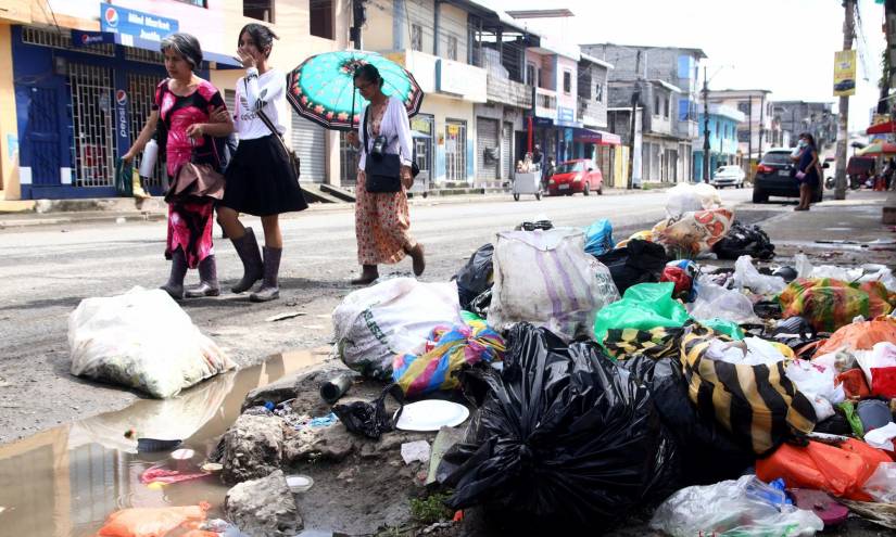 En El Recreo, en Durán, a diario se ven cúmulos de basura en las calles.