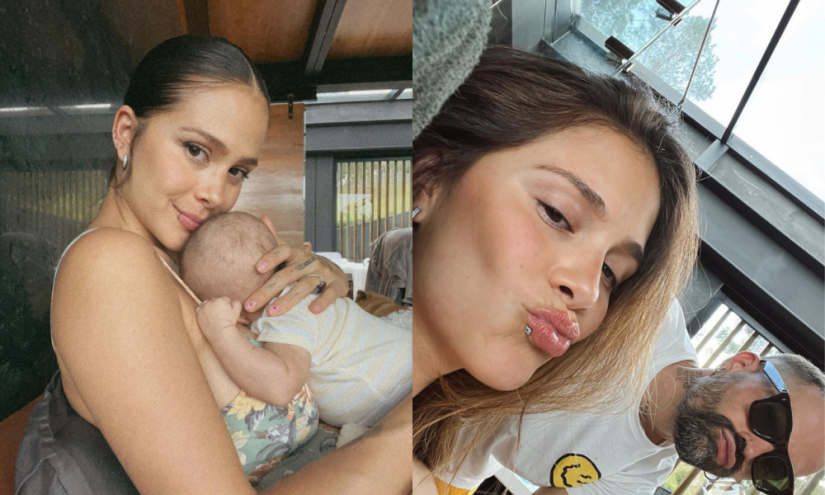 Imagen de Greeicy junto a Mike y su pequeño Kai.