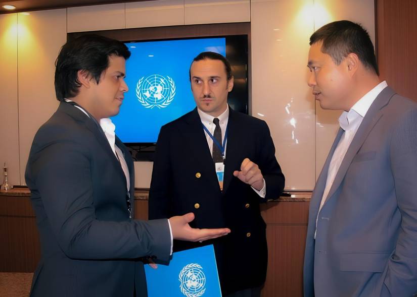 Luis Felipe Fernández-Salvador y Campodonico, presidente de Fundación Identidad Nacional, durante el encuentro en la ONU, New York.