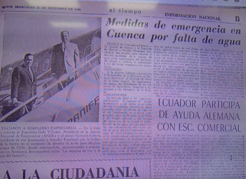 Información publicada por medios de comunicación locales sobre la sequía en Cuenca, en 1968.