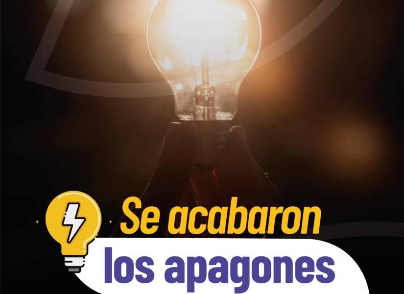 A los 40 días de la aprobación de la ley, con una imagen de un foco encendido, acompañada de la frase Se acabaron los apagones, se anunció el fin de la crisis, pero no llegó.