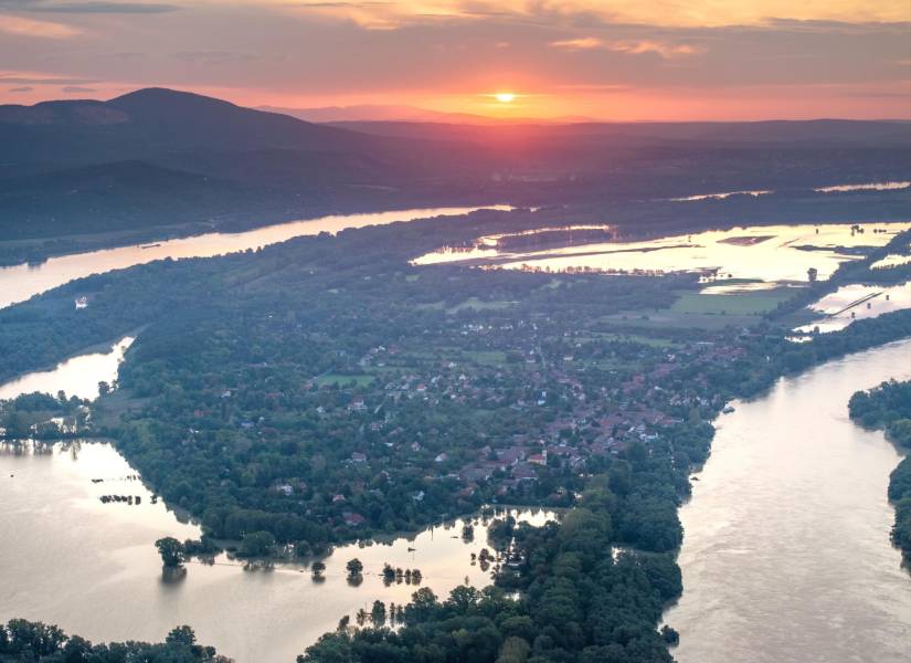 Foto general de una zona de Austria afectada por las inundaciones