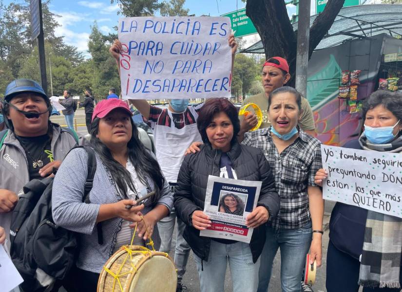 Imagen de archivo de plantones realizados en Quito para exigir información sobre el paradero de María Belén Bernal.