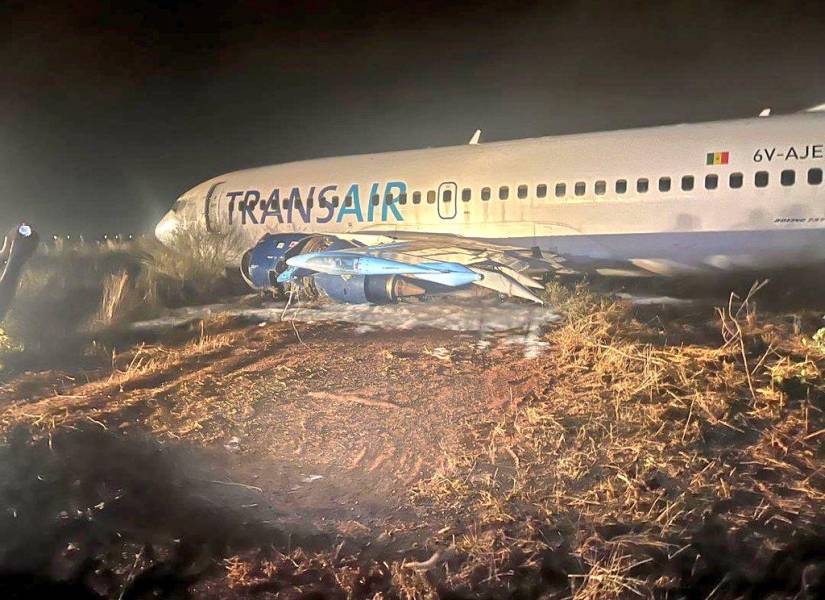 Avión accidentado en Senegal