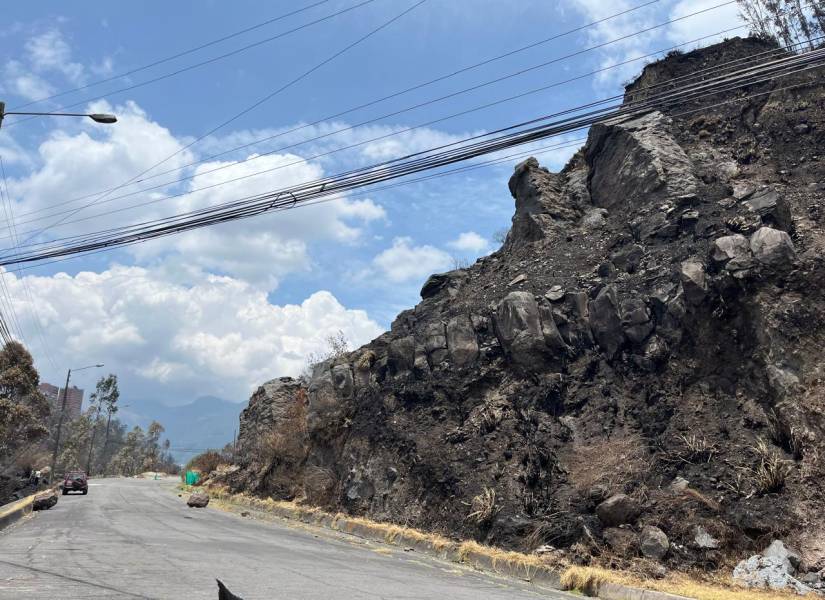 La antigua vía rumbo a los valles de Tumbaco y Cumbayá, en el barrio Bolaños.