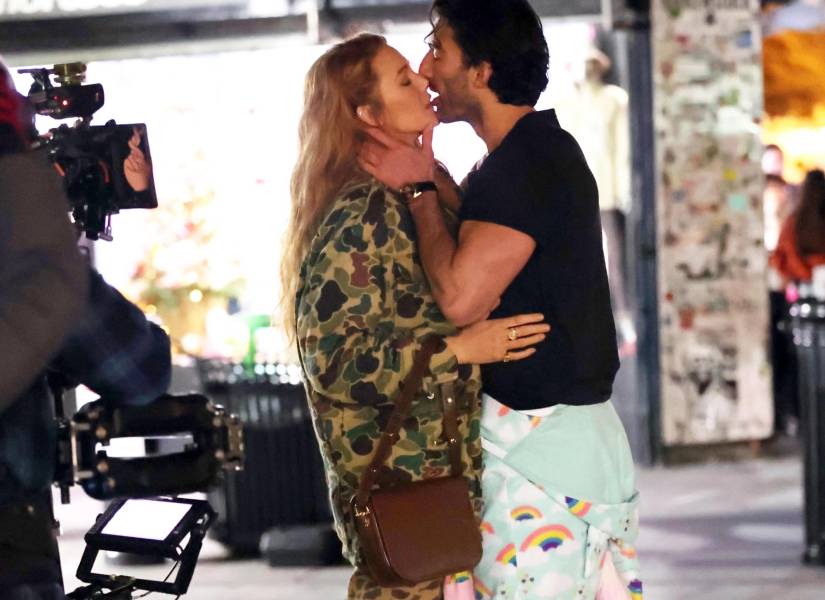 Foto © 2024 Backgrid/The Grosby Group Nueva York, NY - Fotos archivadas de enero de 2024 que muestran a Blake Lively y Justin Baldoni en el set de It Ends With Us en Nueva Jersey.