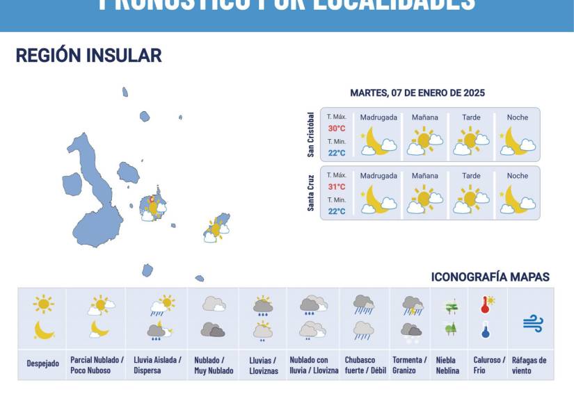 Pronóstico del clima de 7 de enero de 2025.