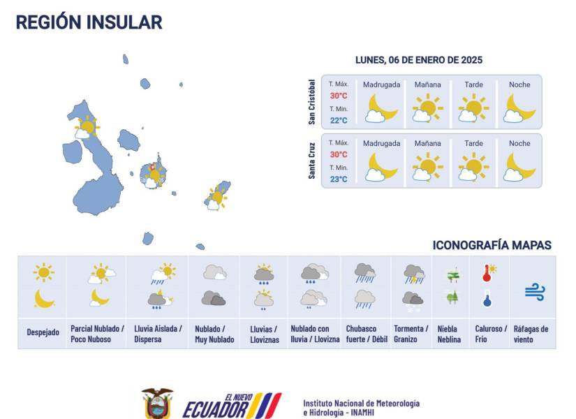 Pronóstico del clima 6 de enero del 2025.