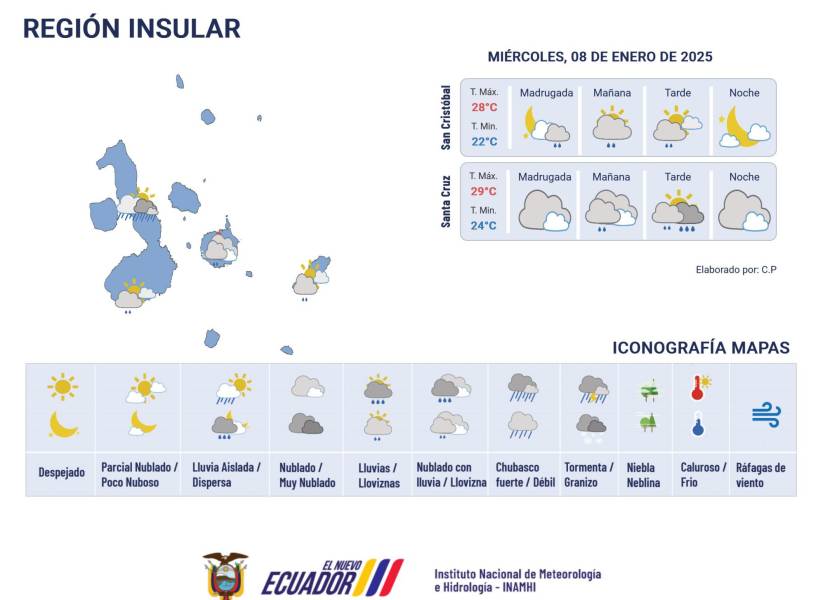 Pronóstico del clima 8 de enero del 2025.