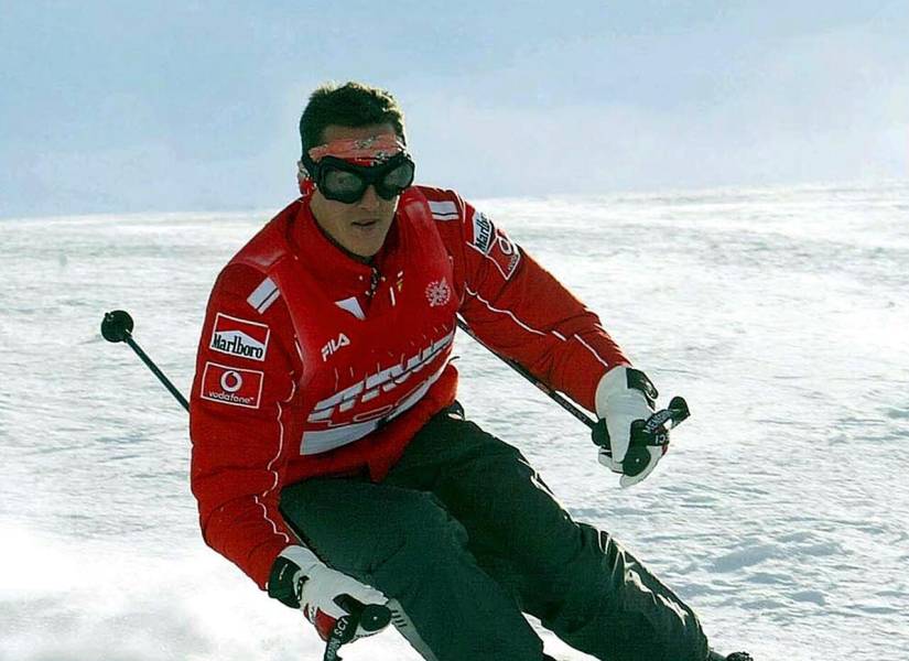 Michael Schumacher en una de sus excursiones para esquiar.
