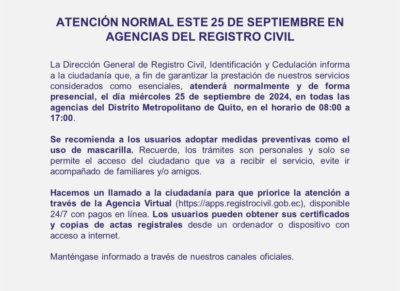 Atención de usuarios será normal en las oficinas de Quito, tras incendios forestales en Guápulo.