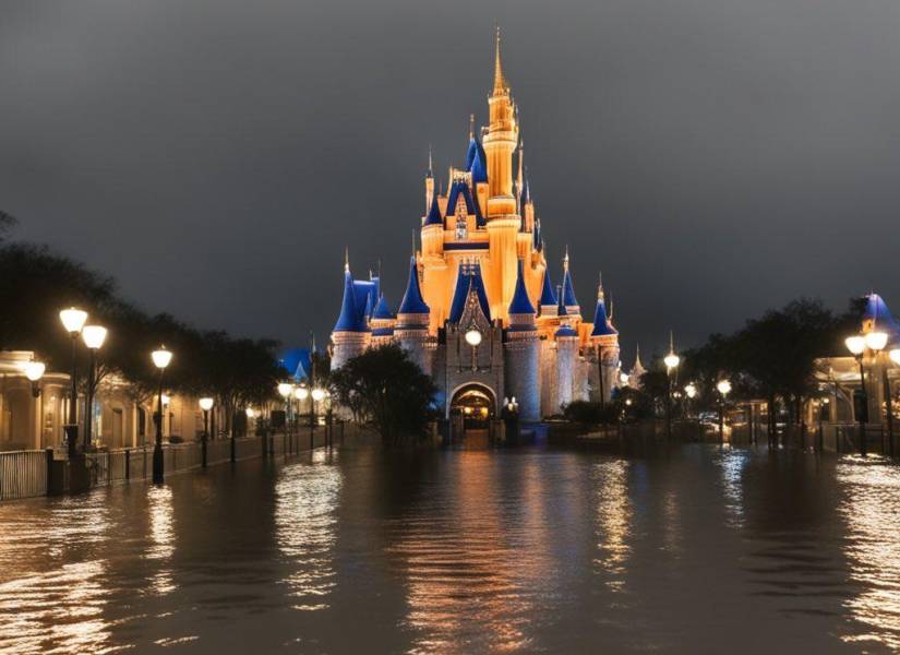 El parque temático de Walt Disney inundado