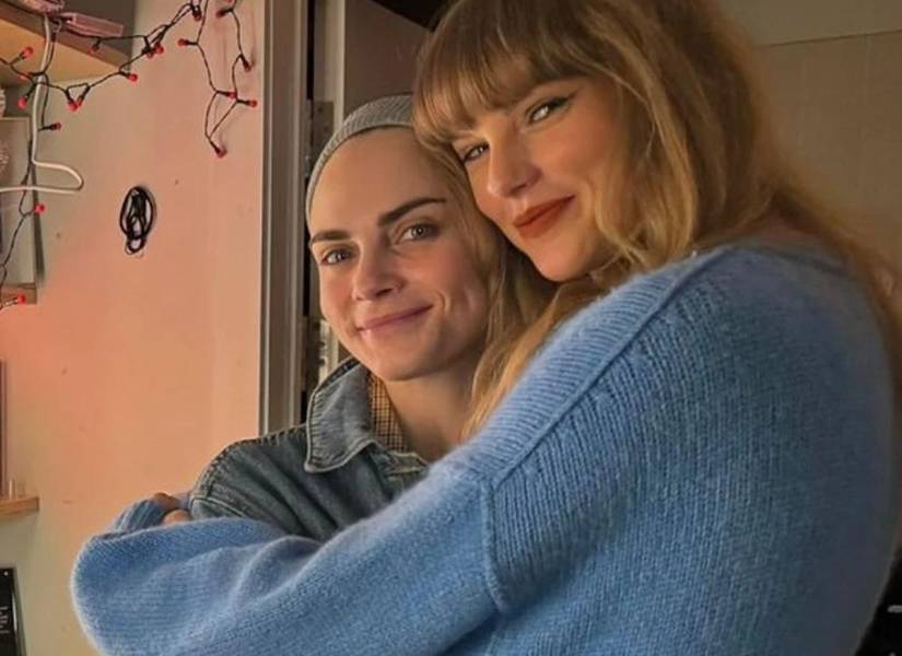 Fotografía de la actriz Cara Delevingne y Taylor Swift