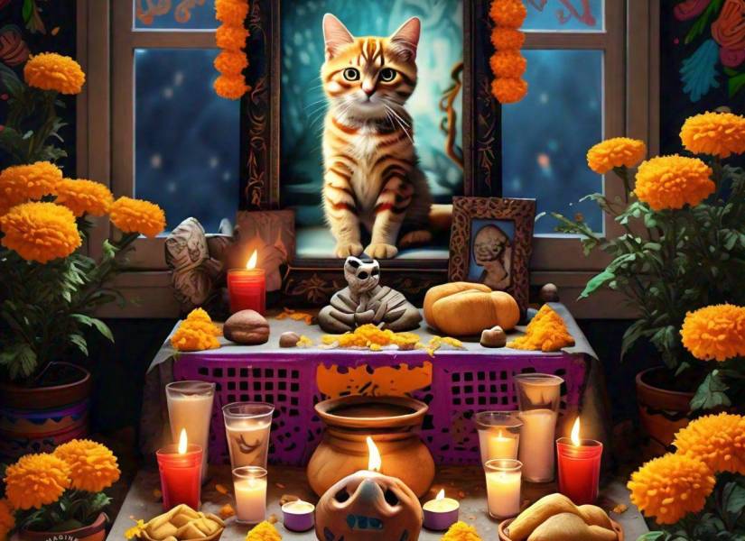 Imagen referencial de altar para un gatito.