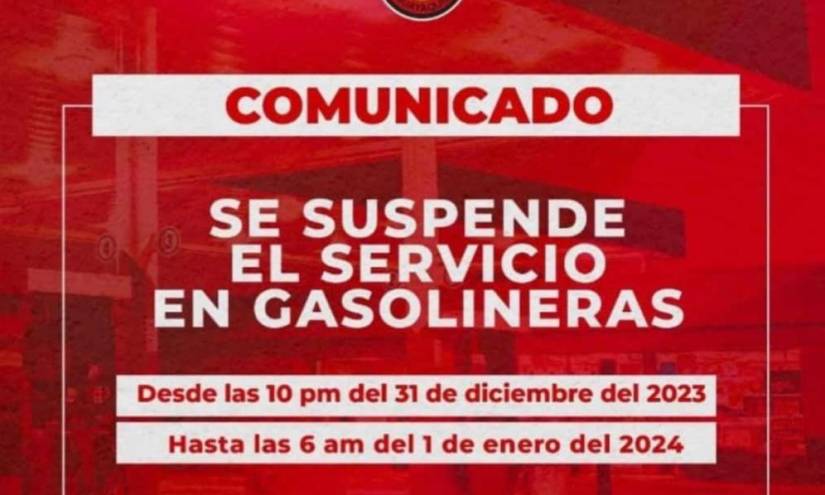 Bomberos de Guayaquil anuncian el horario de cierre de gasolineras para Fin de Año