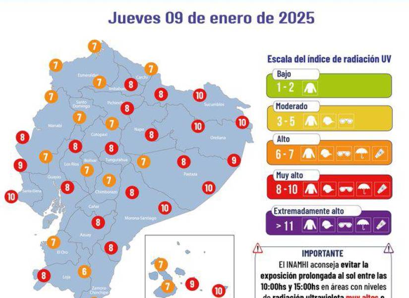 Pronóstico del clima para el 9 de enero del 2025.