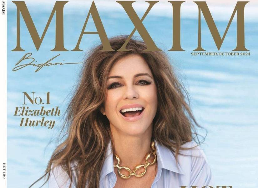 Elizabeth Hurley en la portada de la revista Maxim.