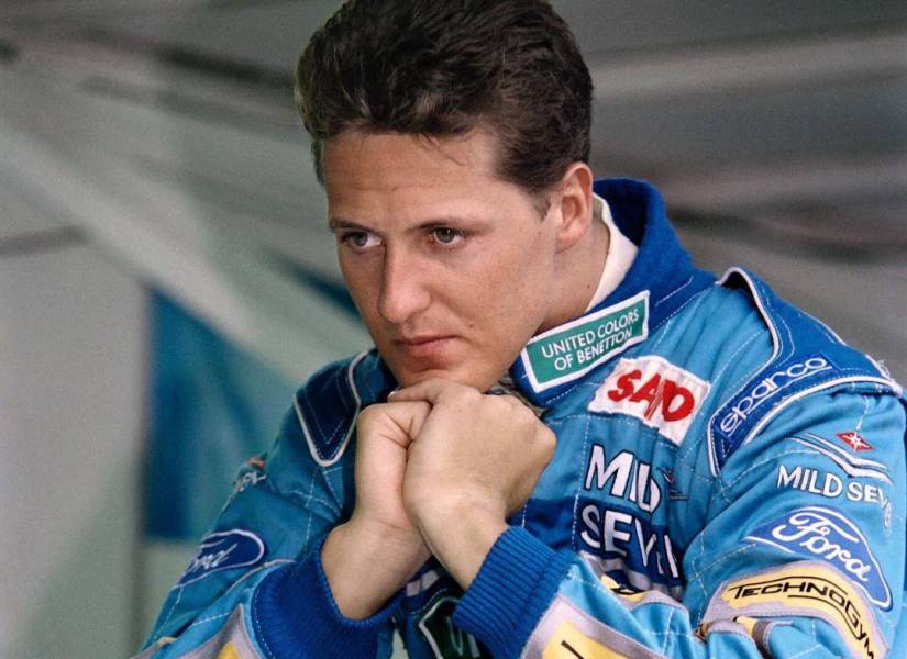 Michael Schumacher en su primera pole position en F1