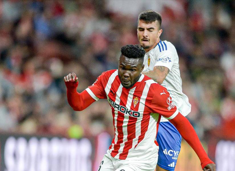 Jordy Caicedo ha jugado tres partidos con el Sporting Gijón.