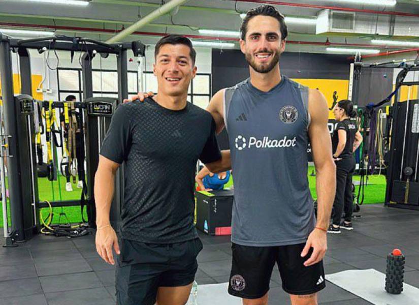 Archivo Leonardo Campana y Alan Franco entrenando.