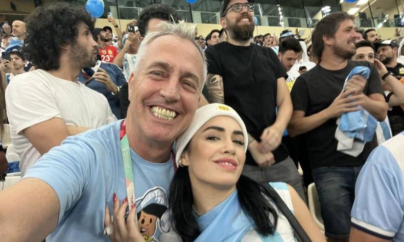 Lali Espósito y Marley previo al partido entre Argentina y Francia.