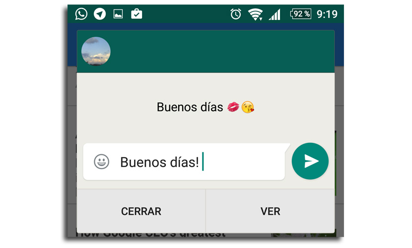WhastApp activa las respuestas rápidas desde Android