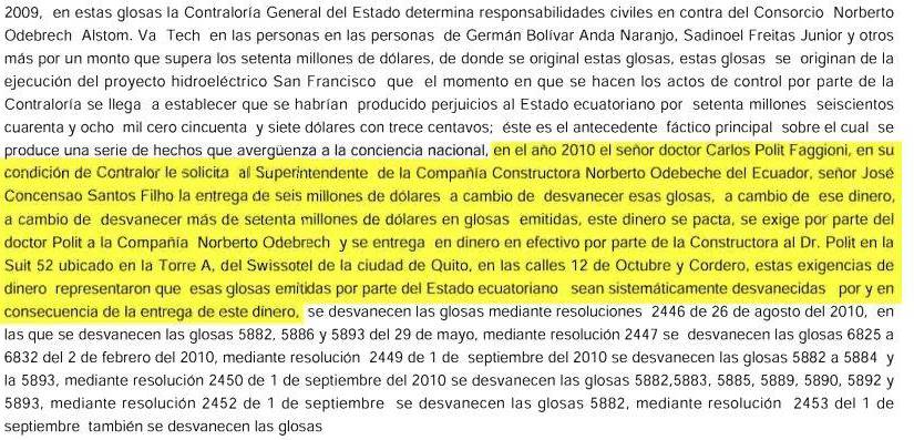 Carlos Pólit debe a Ecuador USD 40,4 millones, una sentencia y un llamado a juicio